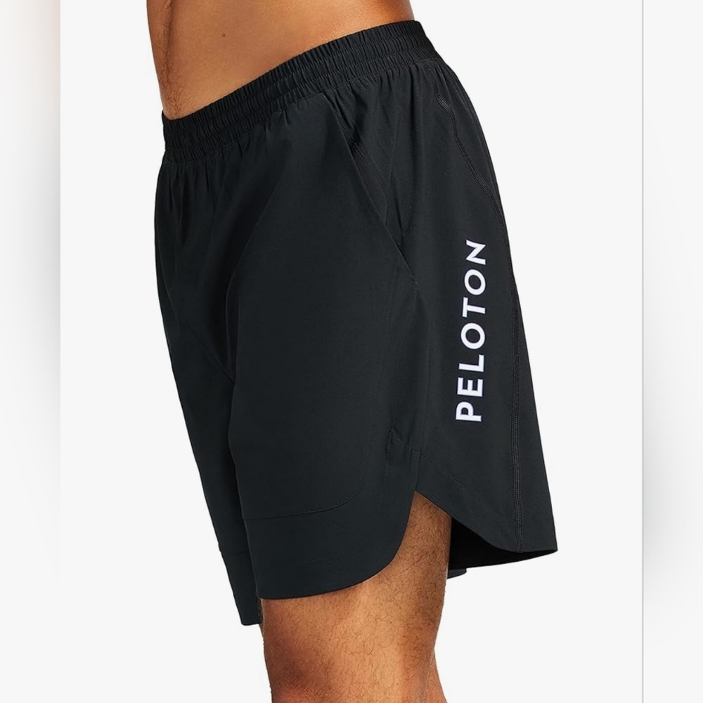 Peloton Sessions 7" Lined Velocity Solid Black Running Biker Shorts Size M NEW